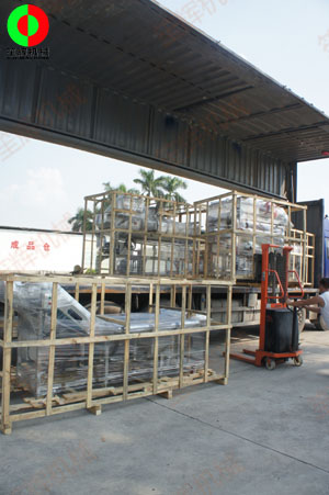 某地經銷商定購的無損洗菜機、氣泡洗菜機及渦流清洗線由兩部專車發貨！